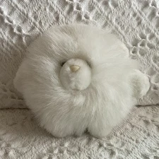 RUSS BERRIE MINI 4" FLUFFY WHITE SNOWPUFF PLUSH 5”