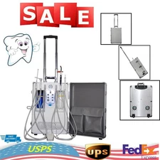Portable Dental Delivery Unit Mobile Compressor Suction Curing Light Scaler NEW