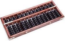 Vintage-Style 13 Digits Rods Wooden Abacus Soroban Chinese Cal
