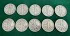 (Lot of 10) Walking Liberty 90% Silver Half Dollar Coins 1935-37,  39-4546 Circ.
