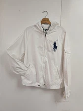 Polo RALPH LAUREN Mountain Parka White Navy Logo Men's L
