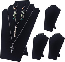 4Pcs/Set Black Necklace Earring Jewelry Set Display Stand, Foldable Black Velvet
