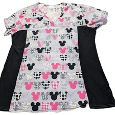 Disney Mickey Mouse Scrub Top Women's Large Shirt Medical Nursing
