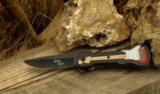 Full Size Electric Guitar Style Spring Assist Metal Pocket Knife Rockstar