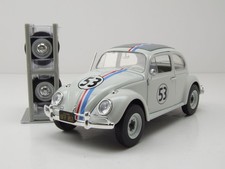 VW Maggiolino #53 bianco Herbie The Love Bug con pneumatici extra modellino auto 1:24 Jada Toys
