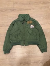 Vintage Military-Style CWU-45/P Bomber Flight Jacket with Embroidered Cat Patch