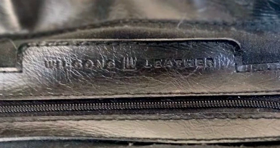 Bolso de Mano WILSONS CUERO Negro, Cierre de Latón 13 "x 3" Foto 4 de 4