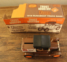 1918 ERTL Runabout Truck Bank 4 Trust Worthy