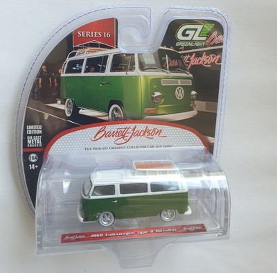 1968 VW T2 Bus  + Roof Rack  Volkswagen Type 2 **** Greenlight Blue Collar 1:64