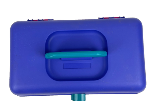 VTG 80's Caboodles Purple Pink Teal Makeup Storage Travel Case 12" EUC - Picture 2 of 14