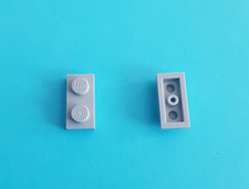 10x Lego Platte 1x2 - light bluish gray (hell...