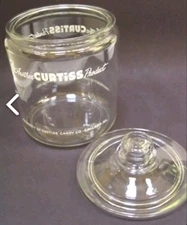 Vintage Curtiss Candy Co Glass Counter Top Jar Display Drug store nostalgic 