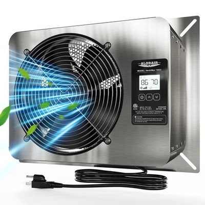 780 CFM Crawlspace Ventilator Fan with Humidistat, Stainless Steel Exhaust Ve...