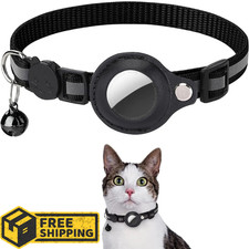 AirTag Cat Collar Reflective Air Tag Dog Pet Collar with Bell Breakaway Safety