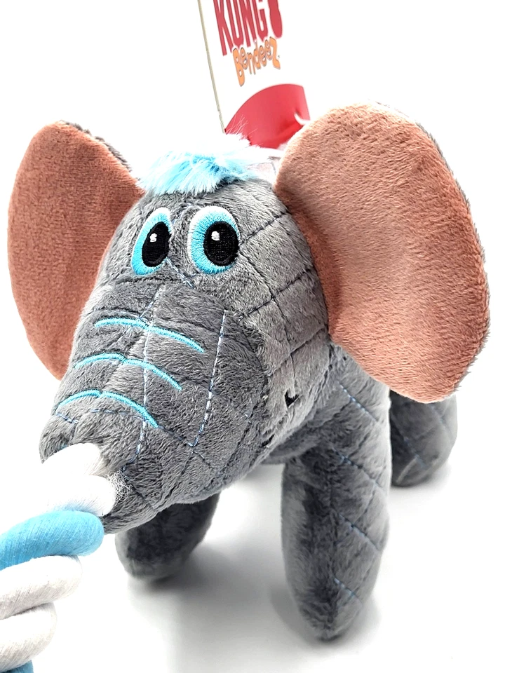 KONG Bendeez Elefante Grande Chirriante Arrugado Suave Perro Cuerda Juguete 17" Foto 4 de 4