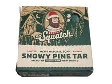 Dr. Squatch Snowy Pine Tar Men's Soap Limited Edition 5oz Balsam Fir Medium Grit