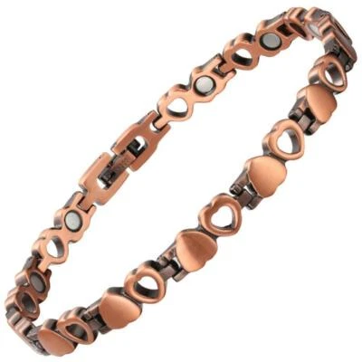 GAUSSTHERAPY Dainty Love Heart Copper Ladies Magnetic Bracelet Arthritis Bracelets For Women