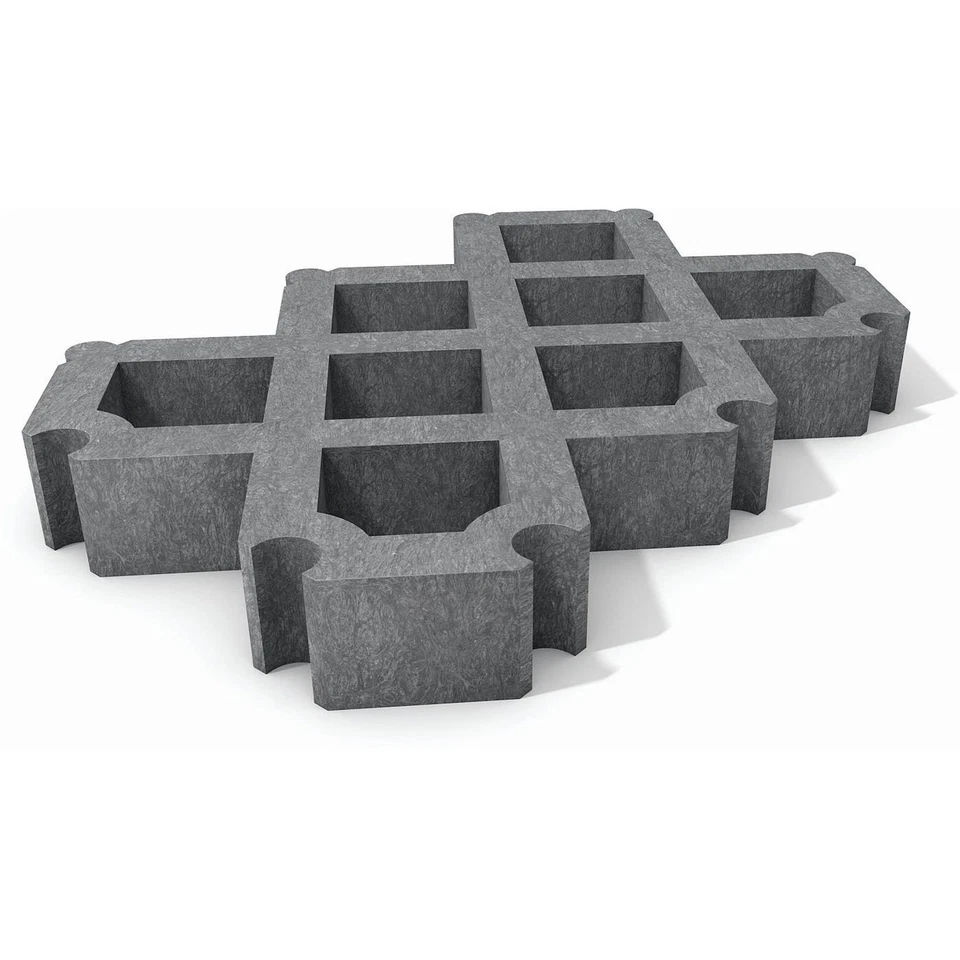 hanit Rasengitter Steine Recycling Kunststoff BxTxH: 60x40x8cm grau 12 Stück - Bild 4 von 4