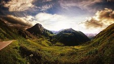 Landscape mountains valley road r scotland sky Custom Gaming Mat Desk