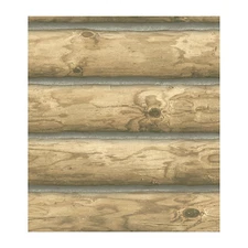 Lake Forest Lodge Rustic 3-D Mountain Log Cabin Sure Strip Wallpaper CH7977
