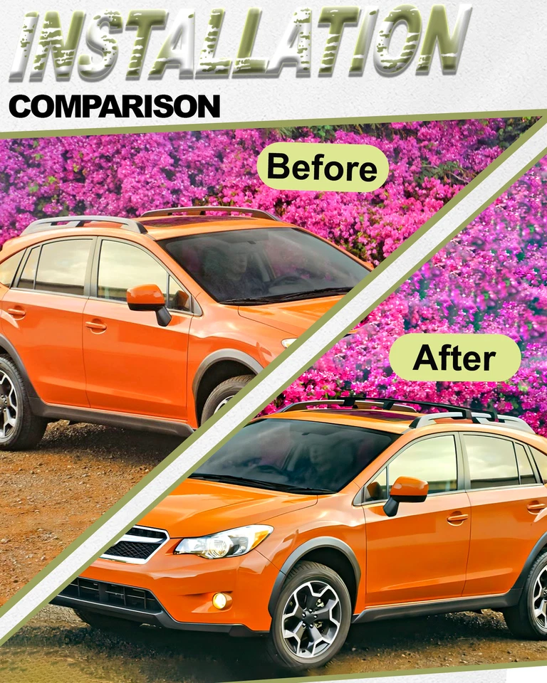 Barras transversales rieles portaequipajes de techo para equipaje Subaru XV Crosstrek 2013-2017 ajustables Foto 3 de 4