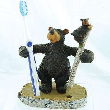 Willie Black Bear Toothbrush or Pen Pencil Holder (Great Office Desk 