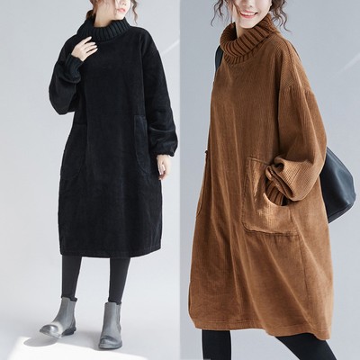 long sleeve corduroy dress