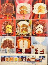 1956 Pillsbury Cake Mixes Vintage Print Ad