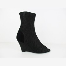 ATEMBERAUBENDE DAMEN AKNE LEDER STIEFELETTEN SCHWARZ SCHLANGENVELOURSLEDER EDGY ROCK 5 38