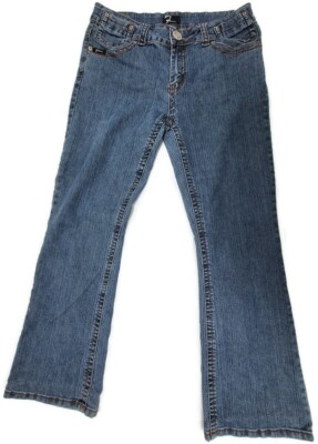 Flavour By Bubblegum Straight Leg Jeans Womens Med Wash High Rise Sz 16 (34x32)