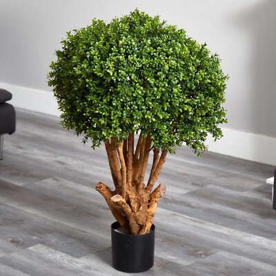 3  Artificial Boxwood Topiary Tree UV Resistant (Indoor/Outdoor) . Retail $370