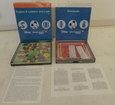 British Airways Disney Games - Snake & Ladders and Ludo AND Dominoes -Never Used