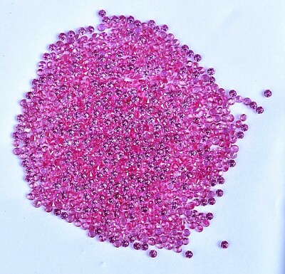 1000 Pcs Natural Red Pink Ruby Round 1.00 mm Quality Treated Loose Gemstone  
