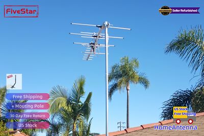 Yagi HDTV Antenna for Attic or Roof 200 Mile Long Range High Performance