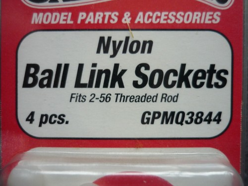 Great Planes 2-56 Nylon Ball Link Sockets 4pcs GPMQ3844 - Picture 2 of 2