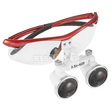 ETERFANT 3.5X Dental Surgical Binocular Loupes Glass Optical Lens Magnifier Red