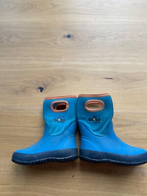 Glosh By Bogs Rain Boots Unisex Size Blue Pull On Rubber Big Kids