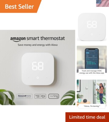Amazon Smart Thermostat - Easy Install, Energy Savings & Alexa Compatibility