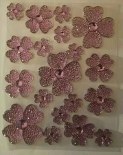 CraftbuddyUS DBG06L- 19 Self Adhesive Primrose Flower Gems LILAC Craft DIY