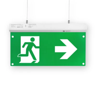 ENOVALITE LED-Fluchtwegleuchte Exit Leuchte mit Notstromakku inklusive 4 x Piktogrammen