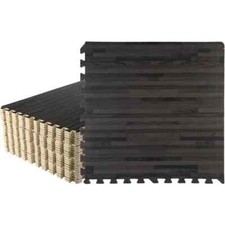 24 Pack 96 SqFt EVA Foam Floor Tiles Interlocking 24"x24" Wood Grain USA Home