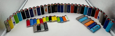 56x Feuerzeuge  BIC groß und klein Bunt Sammlung Aufdruck überwiegend Neu