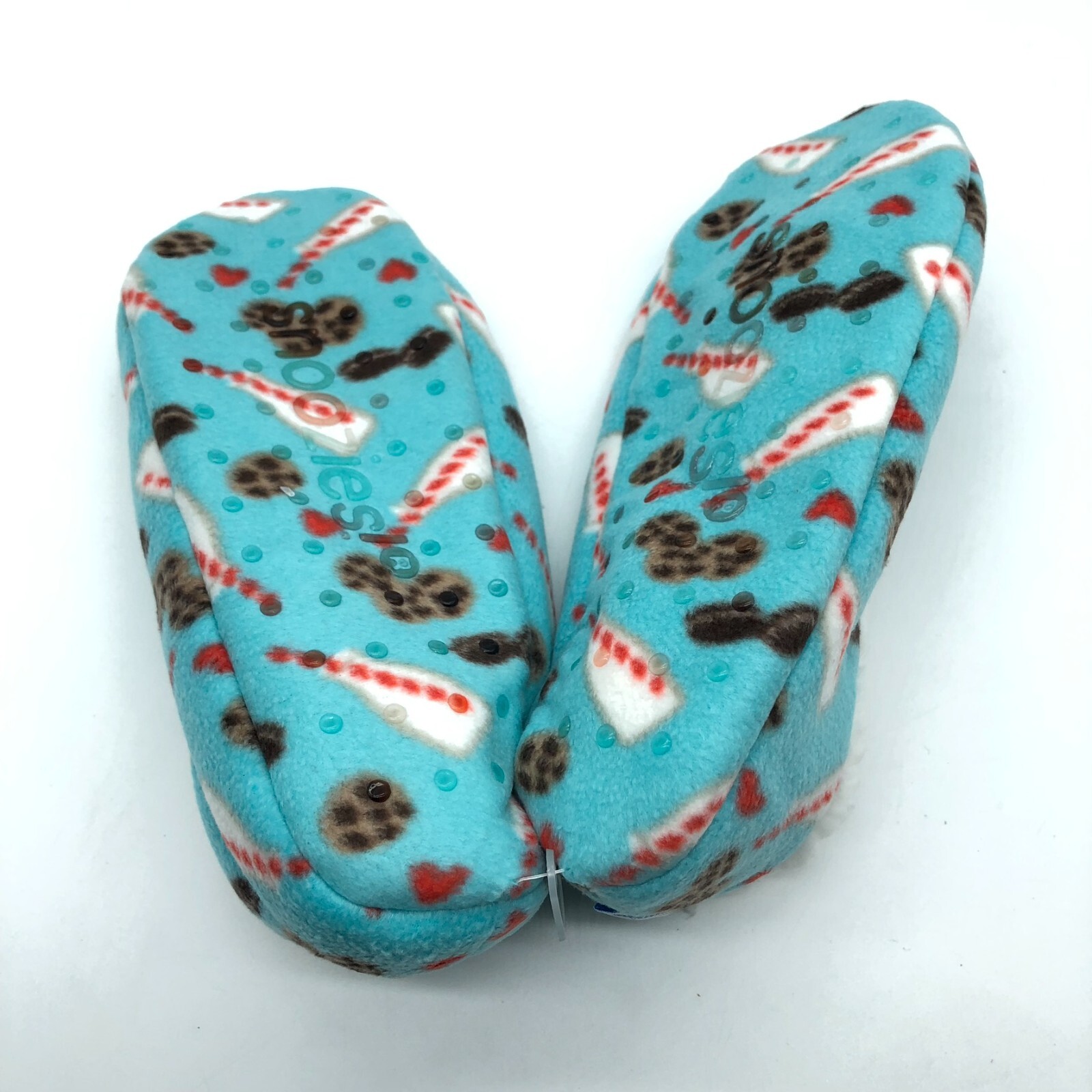 Snoozies Womens Slipper Socks Fleece Milk & Cookies Novelty Blue Size S US 56 eBay