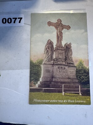 Postcard vintage circa 1910 monument erected by king Ludwig