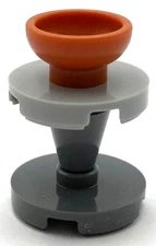 Lego New Dark Orange Minifigure Bowl and Pottery Wheel Stand Pieces