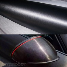 12 X 60 Black Brushed Aluminum Vinyl Film Wrap Sticker Decal Air Bubble Free 12 X 60 Black Brushed Aluminum Vinyl Film Wrap Sticker Decal Air Bubble Free
