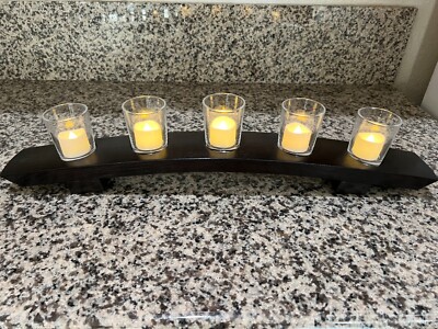 Reclaimed Wine Barrel Stave Candle Holder