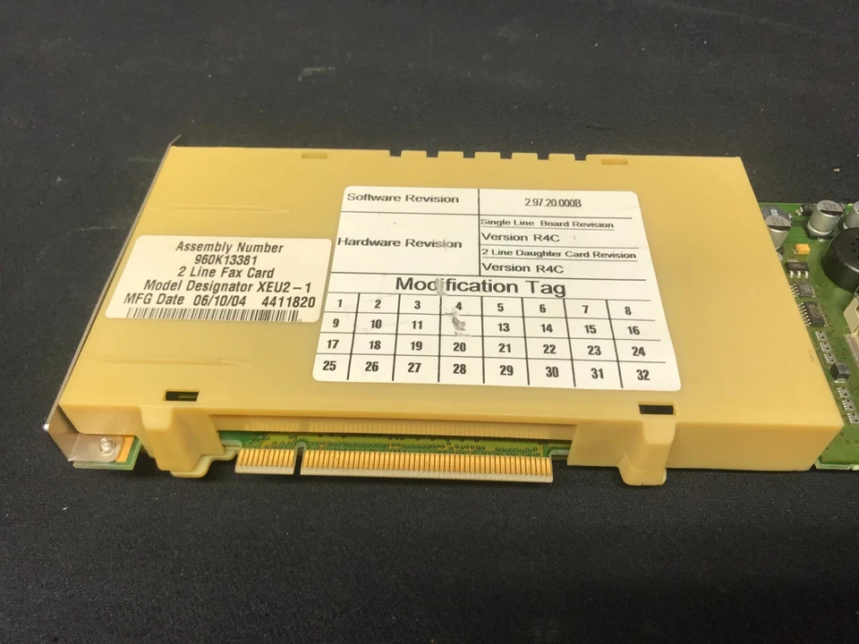 Vintage 2 Line Fax Card XEU2-1 Assembly#: 960K13381 Version R4C - Image 4 of 4