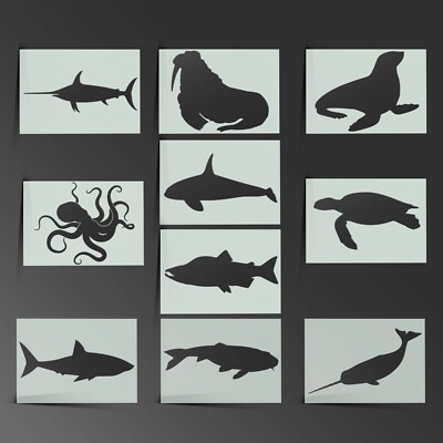 Tier Schablone Sea Life Hai Wal Mylar Blatt Malerei Kunst Handwerk 190 Mikron