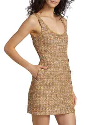 slim fit dress slacks Marisol Off Shoulder Boucle Mini Dress / Ivory | Meshki main image 0